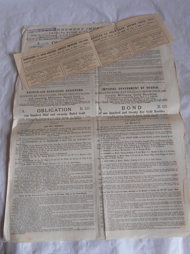 Vintage share certificate Stocks Bonds actions Russian Gold Loan 1890 2nd issue - Picture 2 of 4