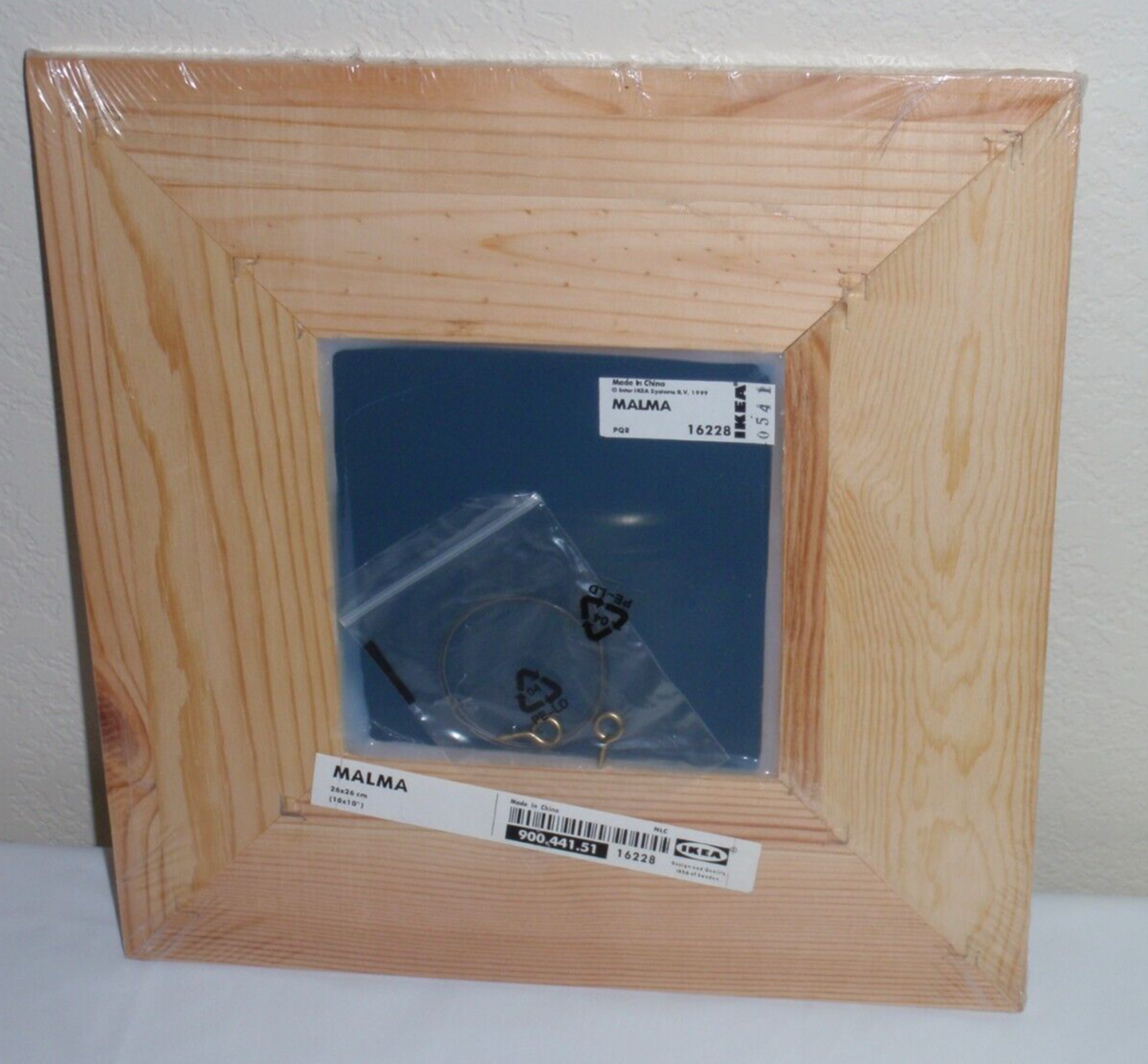 IKEA Malma 16228 Small Black Painted Wood Square Wall Mirror