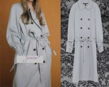 ZARA Trenchcoat Sommermantel Lyocell Blauton Double-Breasted Trench Coat w. Belt