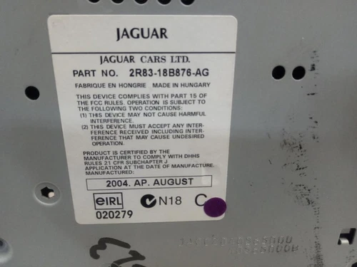 2R8318B876AG Sistema Audio/Radio Cd para JAGUAR S-TYPE 2004 6504450 - Imagen 3 de 10