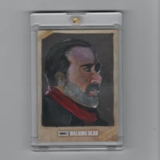 WALKING DEAD SEASON 6 NEGAN PAINTED SKETCH CARD BY ARTIST JASON BROWER  1/1!