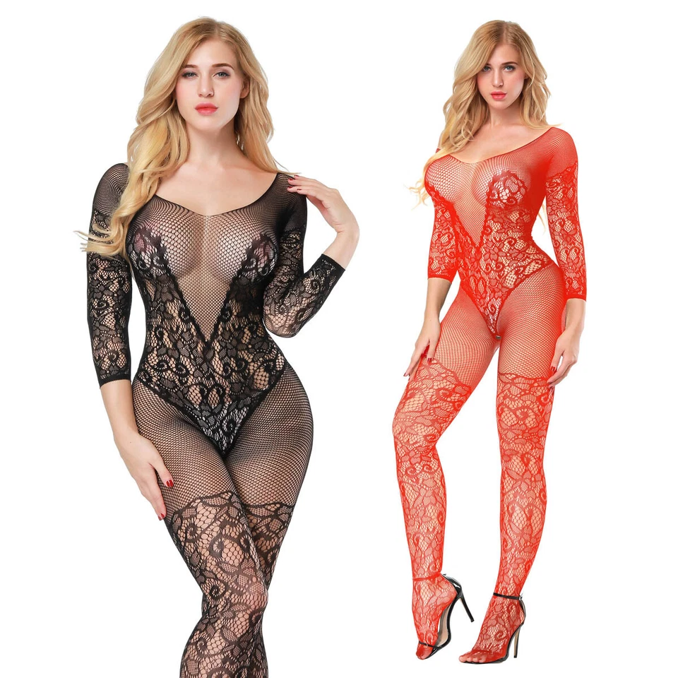 YKLM Fishnet Bodystocking Lingerie Babydoll Sexy Body Stocking Bodysuit Babydoll