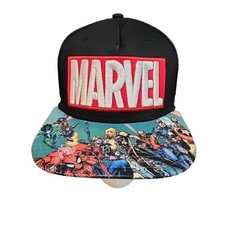 Marvel Universe Snapback Black Hat Cap Avengers Adjustable RN 115665