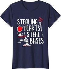 Funny Stealing Hearts Bases Softball Baseball Lover Ladies' Crewneck T-Shirt