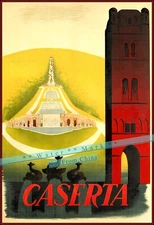 Caserta 1951 Campania Region Italy Vintage Poster Print Retro Style Wall Art