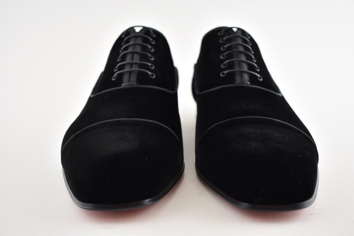 Christian Louboutin Mens Greggo Orlato Flat Black Velvet Christian Louboutin Mens Greggo Orlato Flat Black Velvet