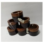 NEW! Set Of 6 POTTERY BARN Wooden "Spring" Napkin Rings
