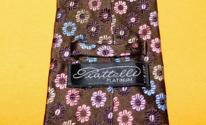 CORBATA FLORAL PIATTELLI HECHA EN EE. UU. MARRÓN/NARANJA/AZUL - CORBATAS - CORBATAS DE DISEÑADOR. Foto 3 de 3
