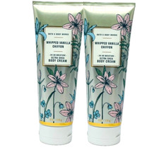 2 BATH  BODY WORKS WHIPPED VANILLA CHIFFON ULTRA SHEA BODY CREAM 8 OZ NEW
