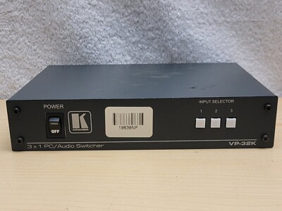 Kramer VP-32K | 3x1 PC/Audio Switcher (No Power Adapter)