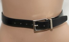 CHAPS Reversible Black/Brown Synthetic Leather Dress Belt - Size 26-28 