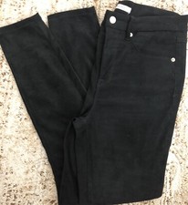 Good American Good Legs Faux Suede Pants Women  s GL100T Black Skinny Size 12/31