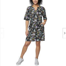 HANG TEN WOMEN'S FLORAL SUN SUMMER DRESS(BLACK MULTI, SMALL)NWT