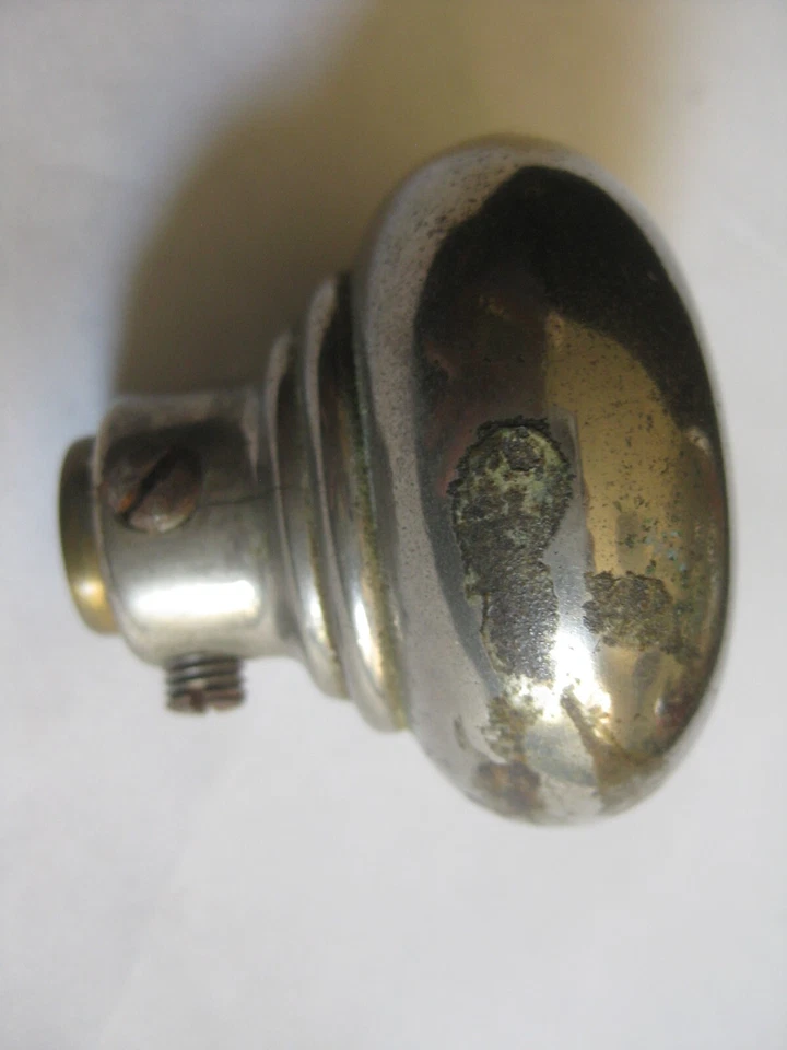 Cerraduras de puerta de baño antiguas vintage dos placas traseras de bloqueo perilla de níquel Art Deco Foto 3 de 4