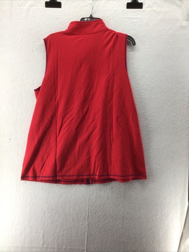 Quacker Factory 1X Red Vest w/ Bejeweled Zipper - Picture 3 of 4