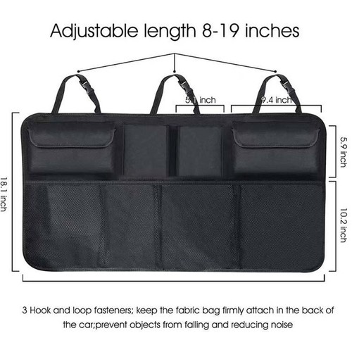 Large Organiser Hanging Pouch Bag Car Seat Back SUV Hatchback Trunk Boot Storage - Picture 3 of 9