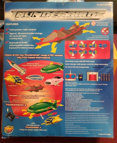 Thunderbirds Movie The Hood Sub Full Function Radio Control Toy NISB - Picture 6 of 6
