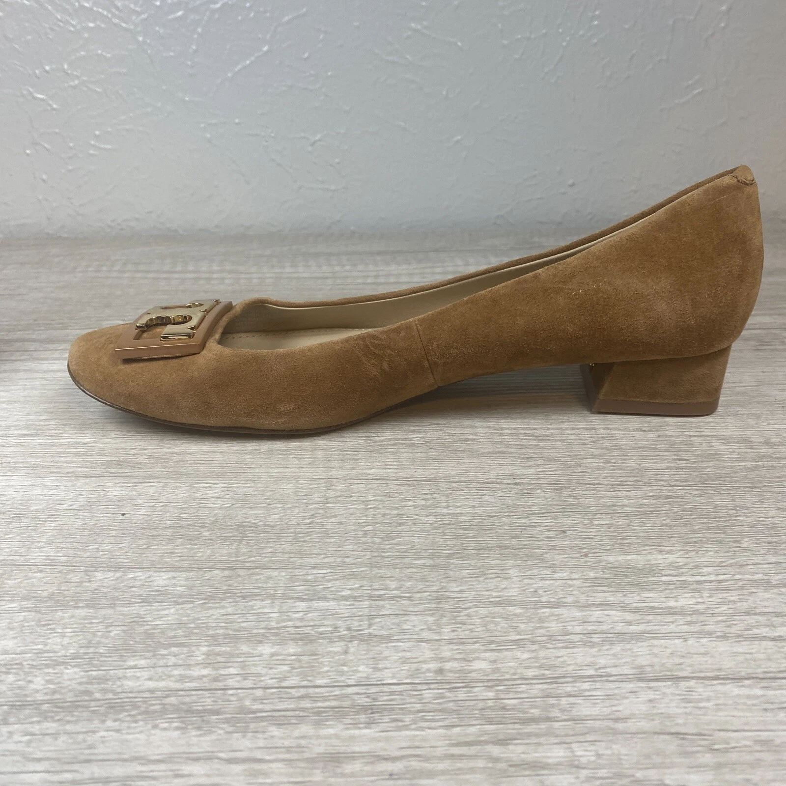 Tory Burch Gigi scamosciato punta tonda tacco a gattino donna taglia 8