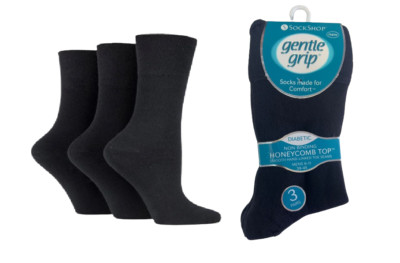3/6/12 Diabetiker sanfter Griff Wabenoberteil weiche nicht elastische Herrensocken UK 6-11