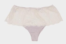 I.D. SARRIERI womens Lace gray/White Waist Brief Panty size XL