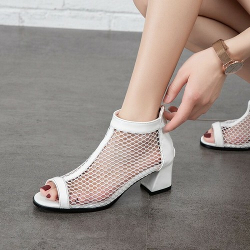 Summer New Womens Peep Toe Sandals Breathable Mesh Fashion Ankle Boots US Sz4-12 - Foto 7 di 25