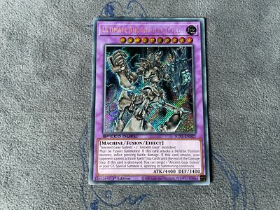 YuGiOh Ultimate Ancient Gear Golem SGX1-END21 Secret Rare 1st Edition NM GX