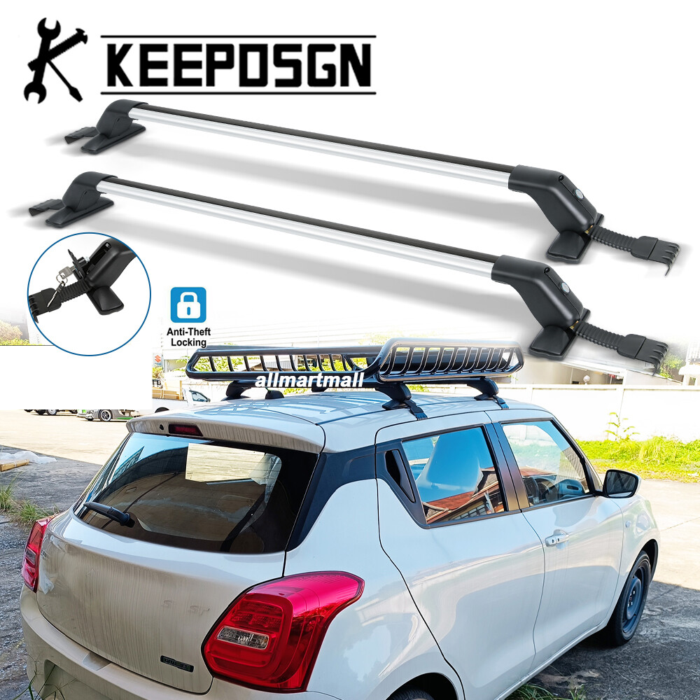 For Suzuki Swift 2010-2017 Roof Rack Cross Bars Fix Point Alu Silver