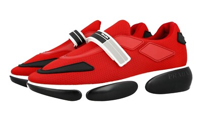 PRADA Bike Cloudbust Sneakers - 1E293I - Red Black White NEW -  US 7 EU 37