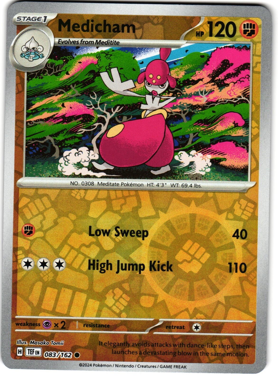Medicham Reverse Holo 83/162 Pokemon SV: Temporal Forces