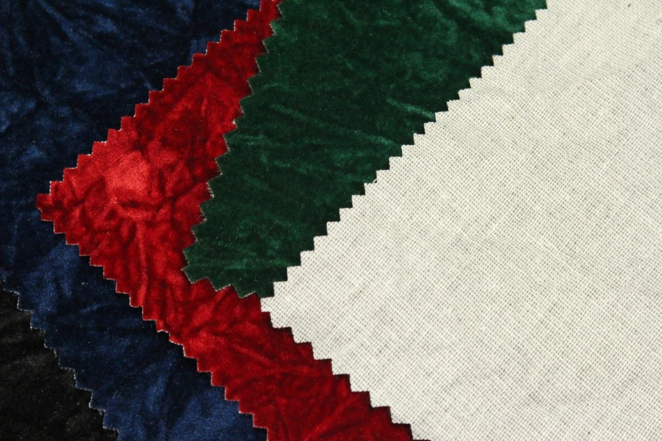 TAPICERÍA/TELA CORTINA TERCIOPELO FLOCADO TRITURADO 20 COLORES 60" POR YARDA Foto 2 de 3