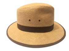 Dorfman Pacific Company Scala Tan Handmade Hemp Hat Size Medium-Nice