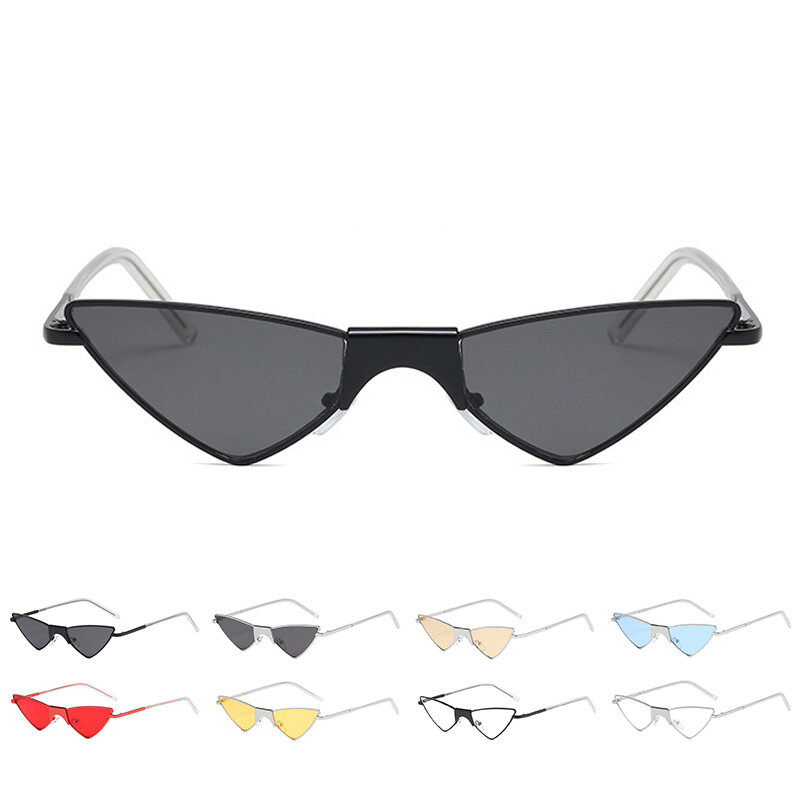 Trendy Cat Eye Sunglasses Retro Triangle Narrow Glasses Party Prom Street Shot-image