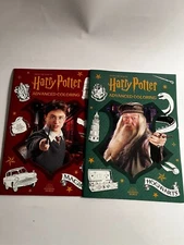 2 Harry Potter Advanced Coloring Book Lot NEW Films of Hogwarts