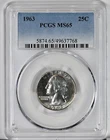 1963 Washington Quarter MS65 PCGS Graded Silver Coin MS 65 5874