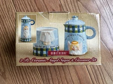 Angel Sugar & Creamer Set ~ Stacking ~ 2 Pc Ceramic ~ Home Trends Collection