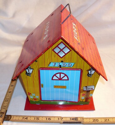 FIDO'S MUSICAL DOG HOUSE TIN TOY JACK IN THE BOX OHIO ART | eBay