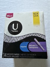 U by Kotex Security Tampons Regular Absorbency Unscented Plastic 34 Count BIGpak