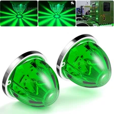 2x Watermelon Light Kits Green Flash LED Truck Trailer Side Marker Lights 12V