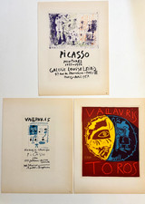 Pablo PICASSO : Exposition Vallauris, 3 lithographies signées Mourlot  1959