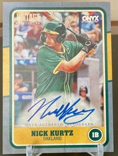 2025 Onyx Vintage Baseball On Card Auto Blue Bordered /50 Nick Kurtz Athletics