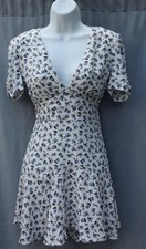 Stradivarius white floral mini dress Size S New