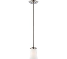Minka Lavery Overland Park, 1-Light Mini Pendant, 100 Total Watts Brushed Nickel