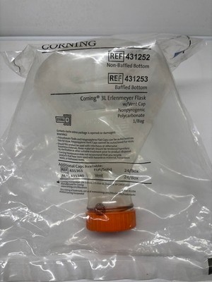 Corning 3L Erlenmeyer Flask w/ Vent Cap 431252 - EXPIRED 09/20/2021