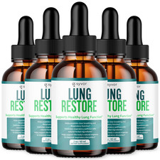  5 Pack Lung Restore Drop Advanced Formula for Lung Health Support 150 Servings