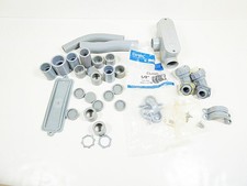34 Pc Assorted Electrical Conduit Caps Couplers Clamps Electric Wire Wires PVC
