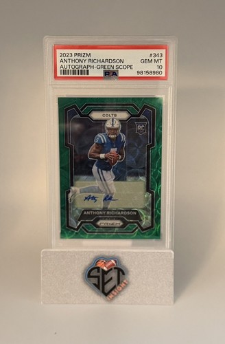 2023 Prizm Green Scope #343 Anthony Richardson RC Rookie AUTO  46/75 PSA 10