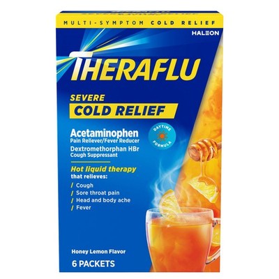 Theraflu Daytime Cold *02/2028*Relief Powder, Honey Lemon  Flavor, 6 Count