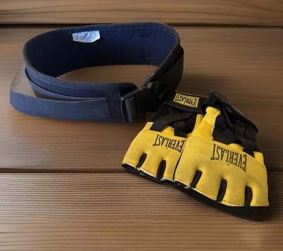 Everlast Weight Lifting Belt + Gloves Set Gym Training Workout Fitness Unisex 