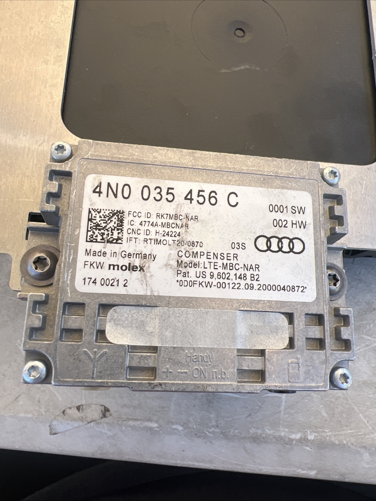 BENTLEY CONTINENTAL GT BODY CONTROL MODULE 992907064AK OEM