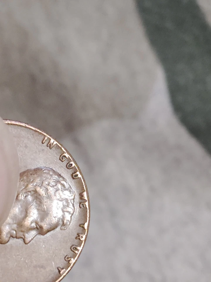 1959 D penny L on RIM,We trust Error penny - Image 2 of 3